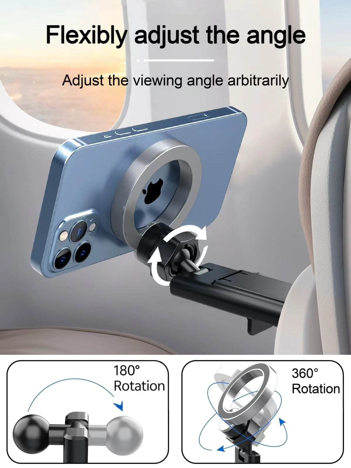 Magnetic Cell Phone Holder Airplane Travel Essentials Phone Holder Desktop Cell Phone Holder Tray Table Universal Phone Holder