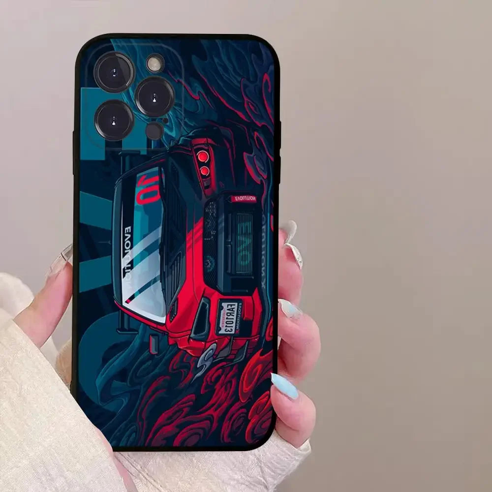 Drift Sports Car Phone Case for iPhone 16 15  X  XS 14 Pro Max