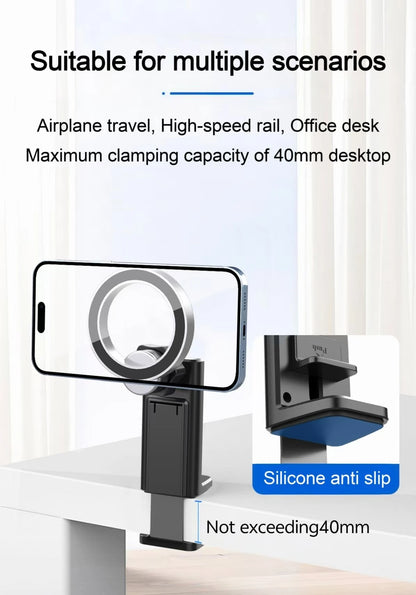 Magnetic Cell Phone Holder  Airplane Travel Essentials Phone Holder  Desktop Cell Phone Holder Tray Table Universal Phone Holder