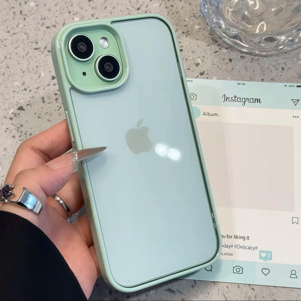 Luxury Clear Candy Color Case for iPhone 11–16 Pro Max | Shockproof Bumper Protective Cover