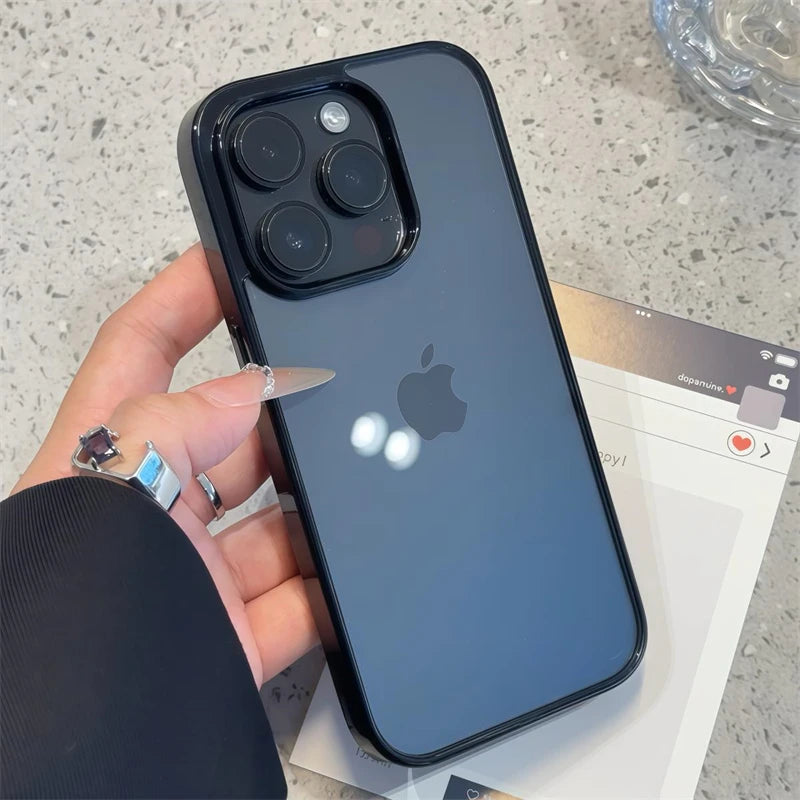 Luxury Clear Candy Color Case for iPhone 11–16 Pro Max | Shockproof Bumper Protective Cover