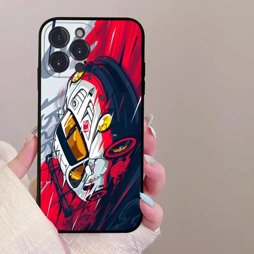 Drift Sports Car Phone Case for iPhone 16 15  X  XS 14 Pro Max