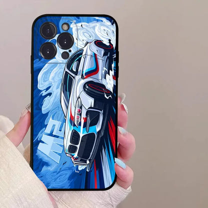 Drift Sports Car Phone Case for iPhone 16 15  X  XS 14 Pro Max
