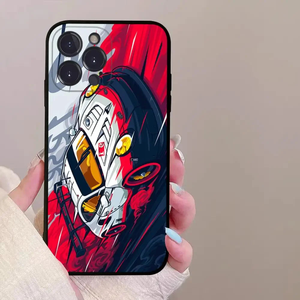 Drift Sports Car Phone Case for iPhone 16 15  X  XS 14 Pro Max
