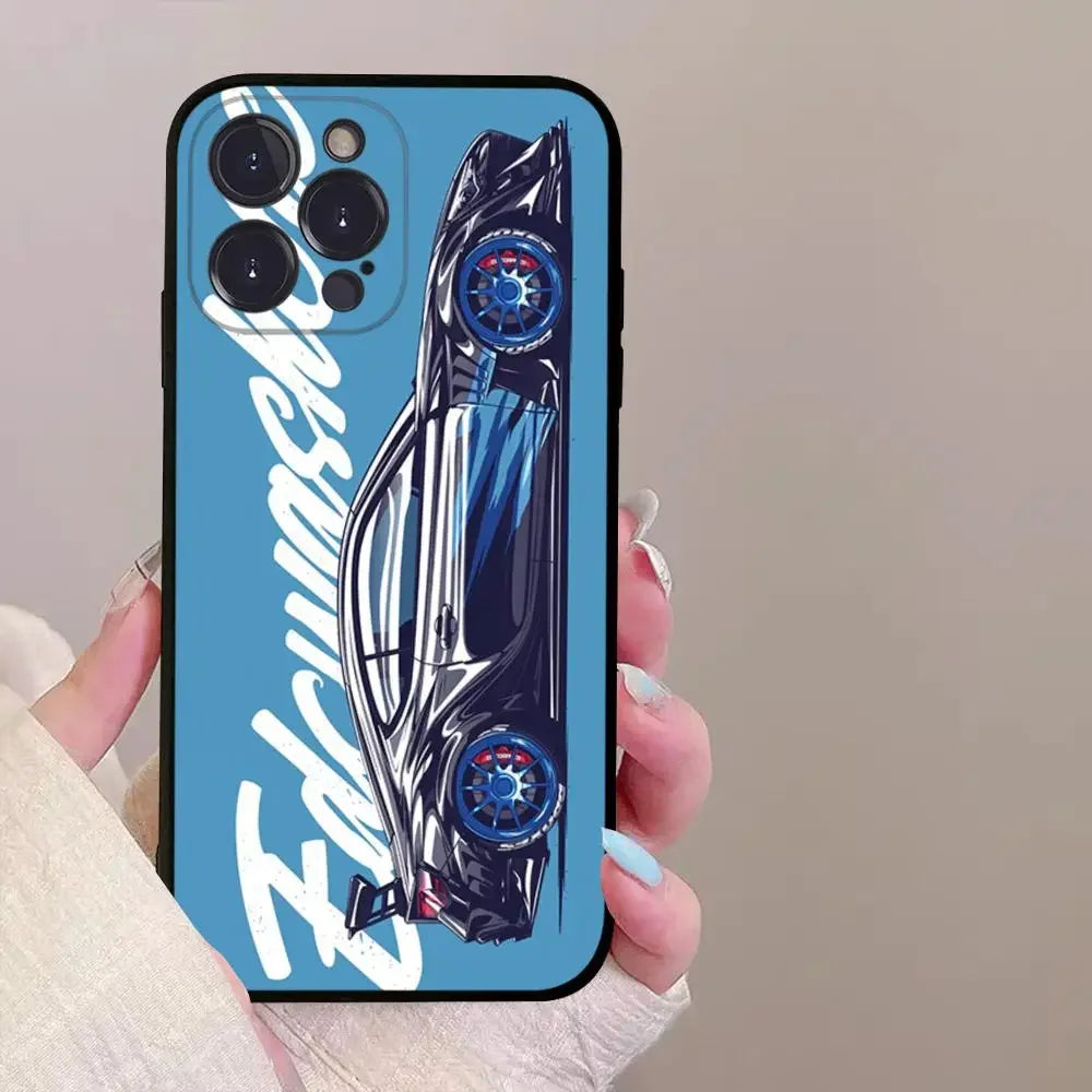 Drift Sports Car Phone Case for iPhone 16 15  X  XS 14 Pro Max