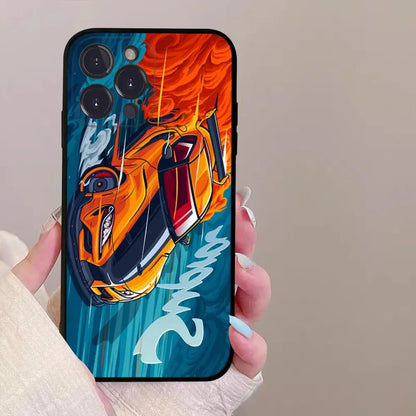 Drift Sports Car Phone Case for iPhone 16 15  X  XS 14 Pro Max