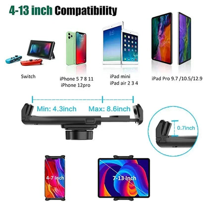 360° Adjustable Car Cup Holder Mount for Tablets & Smartphones | Secure Triangular Base, 270° Tilt