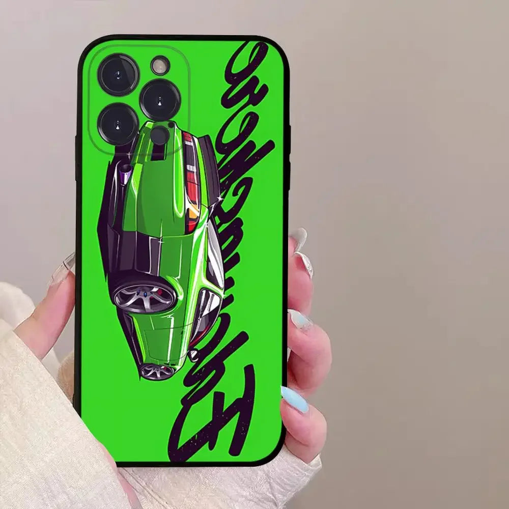 Drift Sports Car Phone Case for iPhone 16 15  X  XS 14 Pro Max