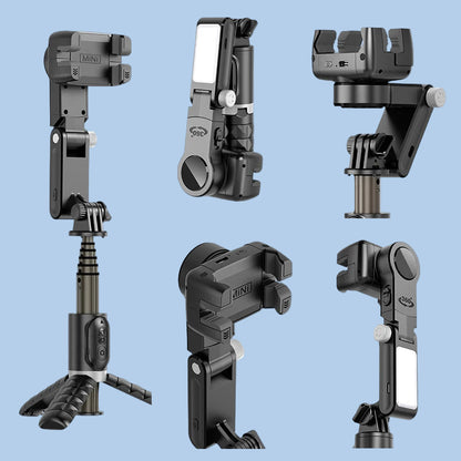 Q18 3-in-1 Gimbal Stabilizer Selfie Stick Tripod with Fill Light for iPhone & Smartphones