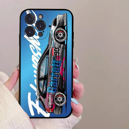 Drift Sports Car Phone Case for iPhone 16 15  X  XS 14 Pro Max